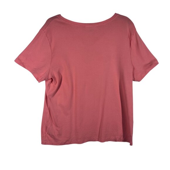Karen Scott T-Shirt Women's Size XXL Pink Henley Top - Picture 2 of 8